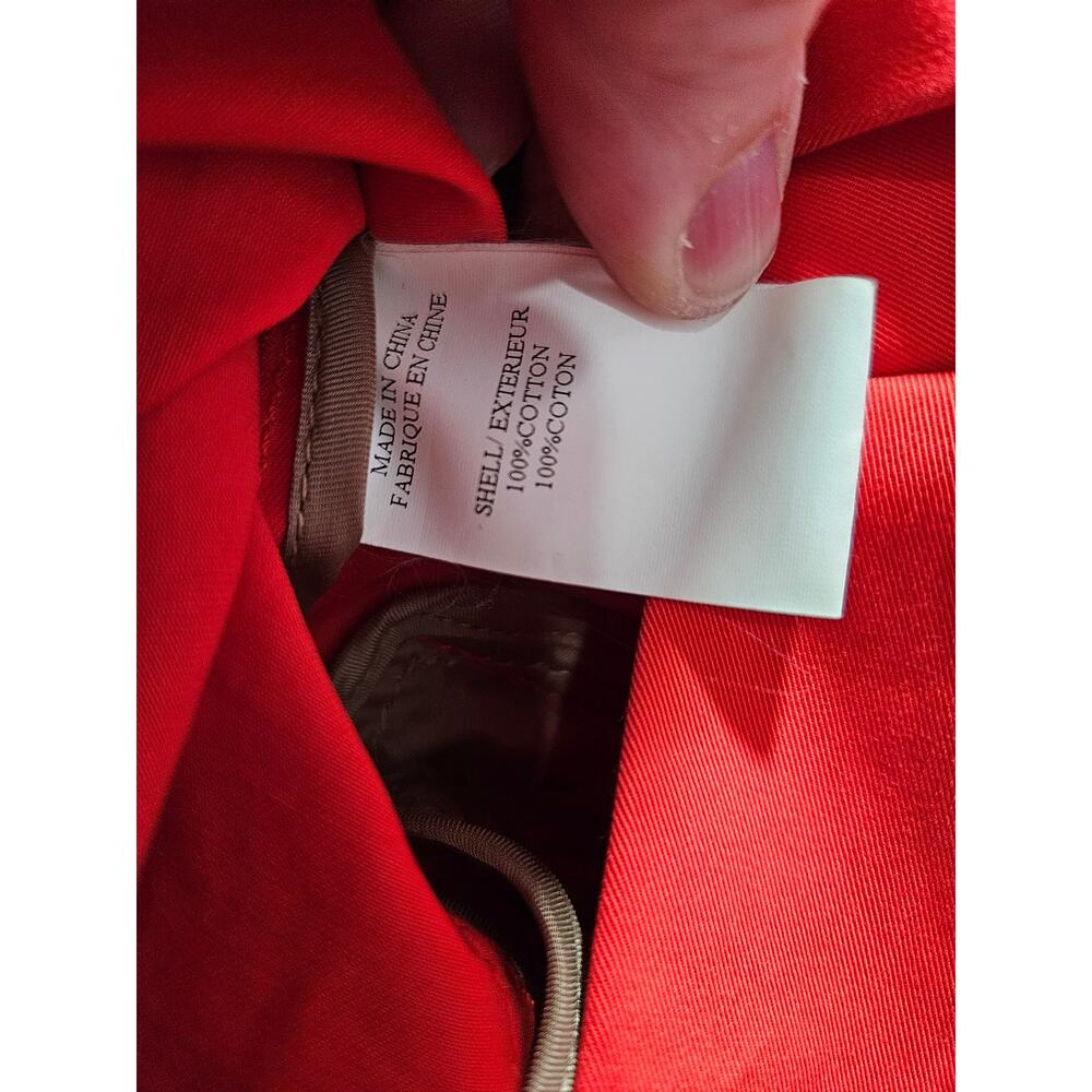 THEORY WOMEN Red Orange Peacoat Double Breasted Lightweight Jacket Size S - Picture 5 of 10
